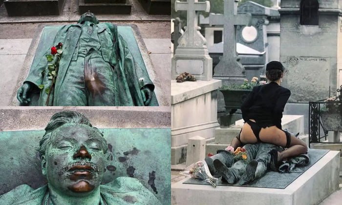 维克多-诺伊尔的坟墓，因其具有使妇女怀孕的神奇说法而闻名 ​​​🤔