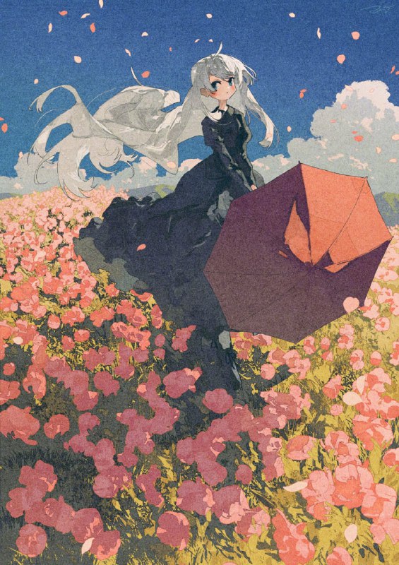 花与少女（原图见评论区）花与少女（原图见评论区）