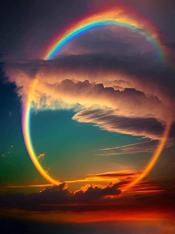 从30,000英尺的高度拍摄到的完整的彩虹​🌈