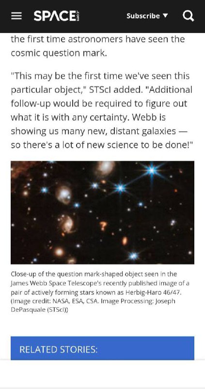 詹姆斯韦伯太空望远镜在深空拍摄到一个问号，科学家表示 极有可能这里有一个亚索在刷野