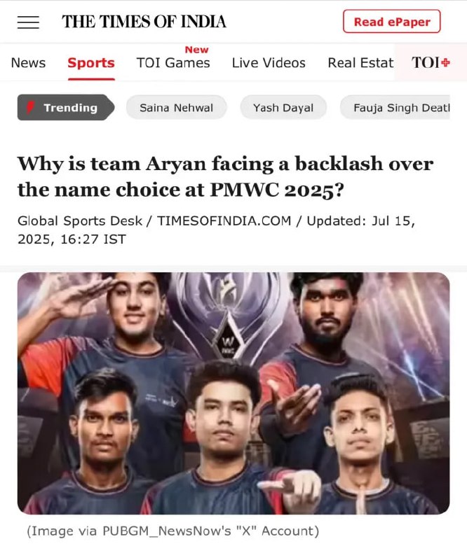 印度出征吃鸡手游的冠军代表队Team Aryan/雅利安队，还没出国就挨骂滑跪道歉，原因是有个选手的ID叫Hitler/希特勒……印度出征吃鸡手游的冠军代表队Team Aryan/雅利安队，还没出国就挨骂滑跪道歉，原因是有个选手的ID叫Hitler/希特勒……