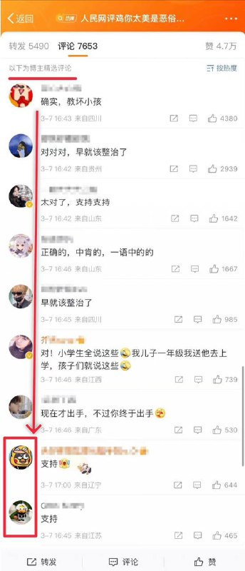 #人民网评鸡你太美是恶俗烂梗小黑子真是无处不在😡
