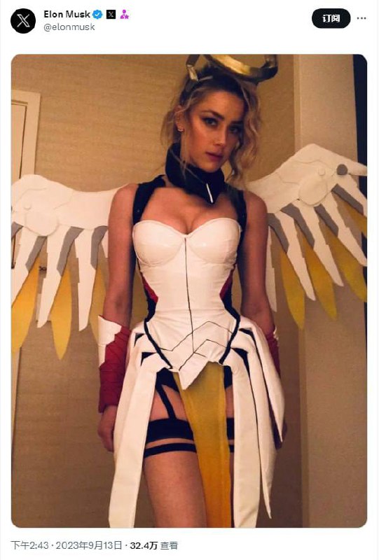 马斯克曾让他前女友“艾梅柏·希尔德”Cosplay天使